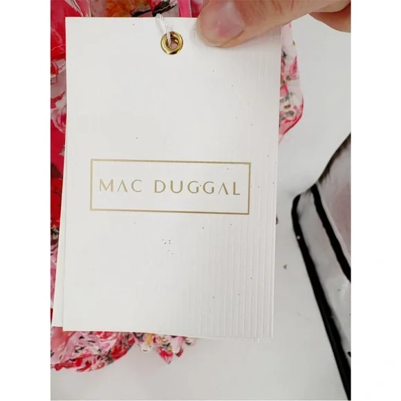 MAC DUGGAL Dress Size 8 Evening Gown Pink Floral Fit Flare Open Back NEW - Picture 6 of 9